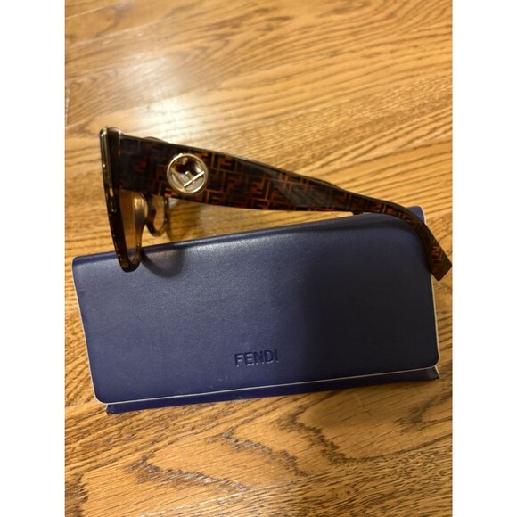 Authentic Fendi FF 0359/G/S Havana FF Logo Cat Eye Sunglasses